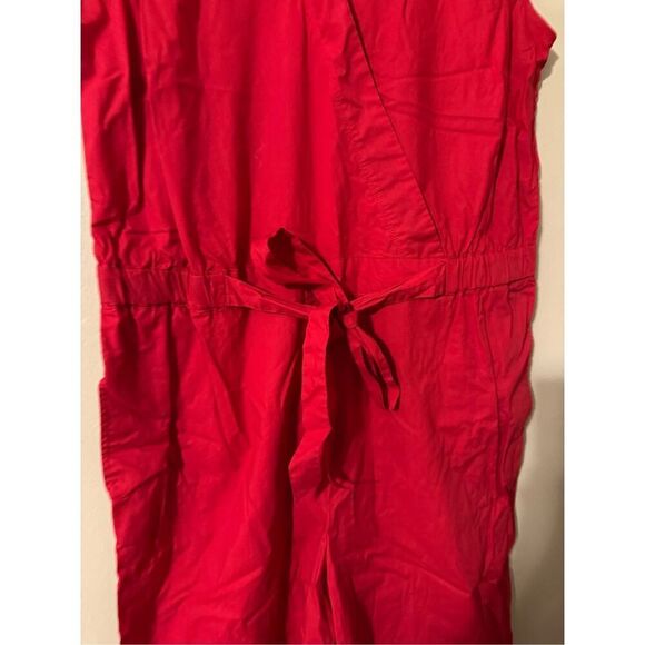 Talbots Size 16 Belted Waist Sleeveless Jumpsuit Red Wide Leg Modern Classic - Picture 4 of 7